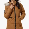 Canada Weather Gear 3/4 Length Puffer Parka Jacket - Camel