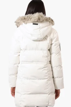 Canada Weather Gear 3/4 Length Puffer Parka Jacket - White