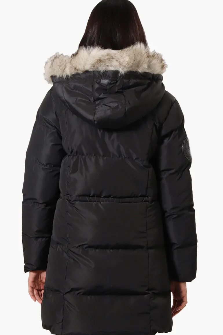 Canada Weather Gear 3/4 Length Puffer Parka Jacket - Black