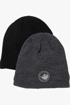 Canada Weather Gear 2 Pack Plush Lined Beanie Hat - Grey