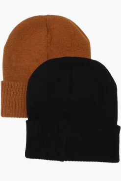 Canada Weather Gear 2 Pack Ribbed Hat - Brown