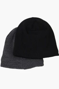 Canada Weather Gear 2 Pack Plush Lined Beanie Hat - Grey