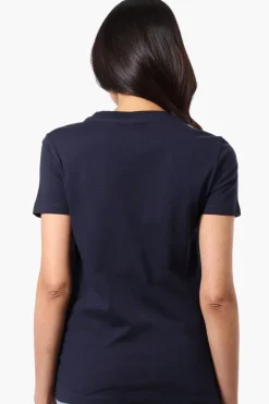 Canada Weather Gear 67 Print Stripe Detail Tee - Navy