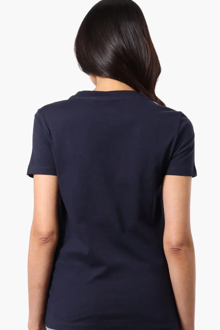 Canada Weather Gear 67 Print Stripe Detail Tee - Navy
