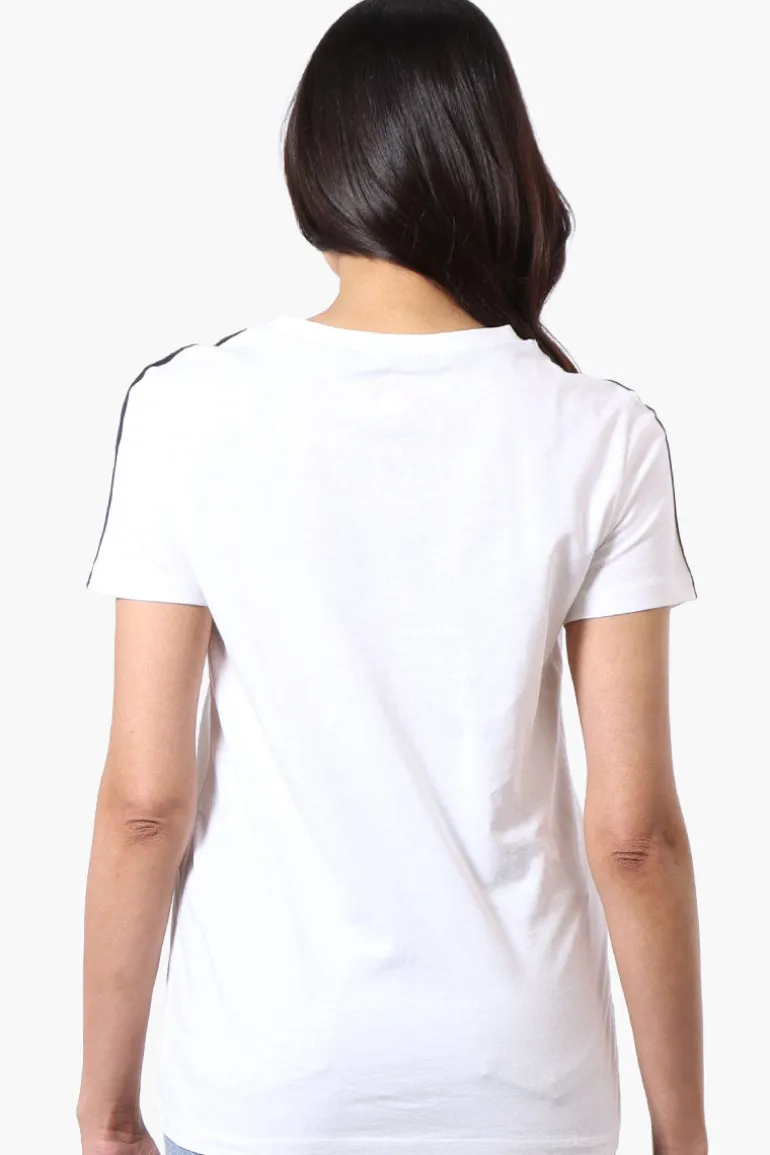 Canada Weather Gear 67 Print Stripe Detail Tee - White