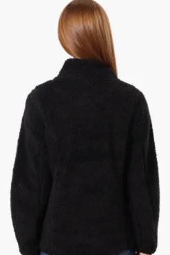 Canada Weather Gear 1/4 Zip Sherpa Pullover Sweater - Black