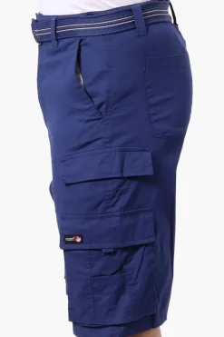 Canada Weather Gear Adventure Bound Belted Cargo Pocket Shorts - Navy