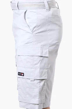 Canada Weather Gear Adventure Bound Belted Cargo Pocket Shorts - Stone