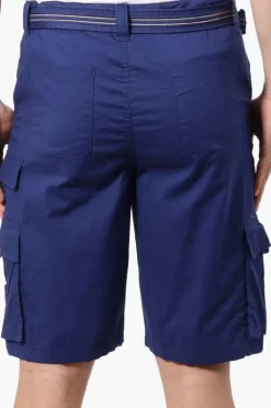 Canada Weather Gear Adventure Bound Belted Cargo Pocket Shorts - Navy