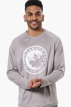 Canada Weather Gear Athletic Chest Logo Long Sleeve Top - Grey
