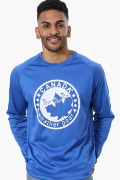 Canada Weather Gear Athletic Chest Logo Long Sleeve Top - Blue