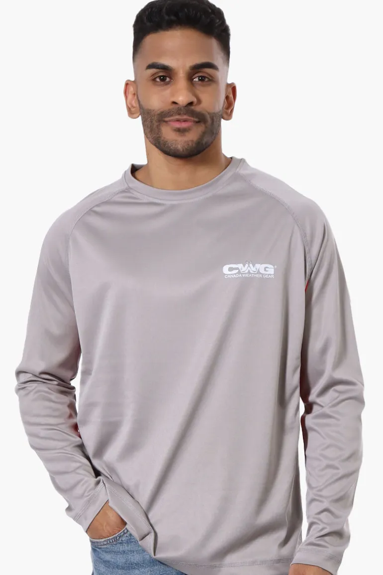 Canada Weather Gear Athletic Chest Logo Long Sleeve Top - Grey