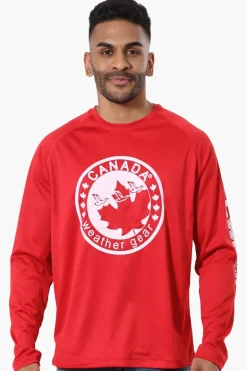 Canada Weather Gear Athletic Chest Logo Long Sleeve Top - Red