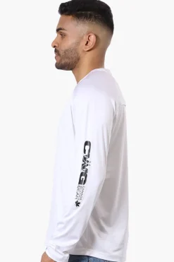 Canada Weather Gear Athletic Logo Sleeve Long Sleeve Top - White