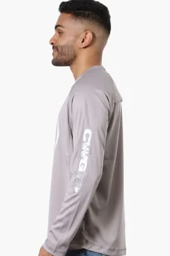 Canada Weather Gear Athletic Chest Logo Long Sleeve Top - Grey