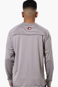 Canada Weather Gear Athletic Chest Logo Long Sleeve Top - Grey