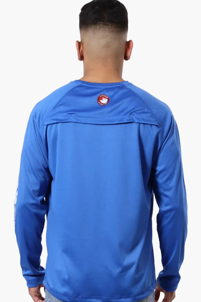 Canada Weather Gear Athletic Chest Logo Long Sleeve Top - Blue