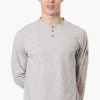 Canada Weather Gear Basic Henley Long Sleeve Top - Grey