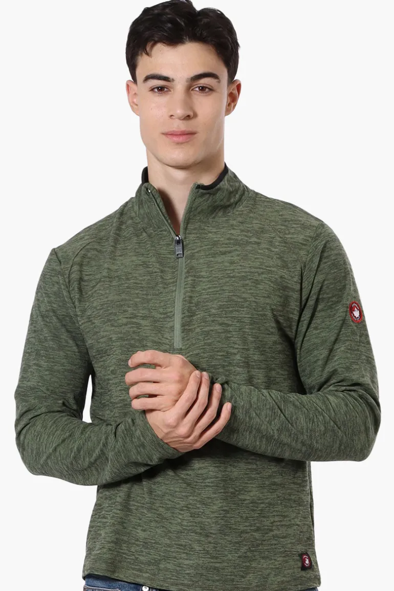 Canada Weather Gear Basic 1/4 Zip Long Sleeve Top - Olive