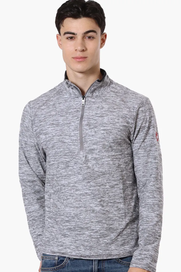 Canada Weather Gear Basic 1/4 Zip Long Sleeve Top - Grey