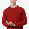 Canada Weather Gear Basic Henley Long Sleeve Top - Red
