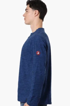 Canada Weather Gear Basic Henley Long Sleeve Top - Navy