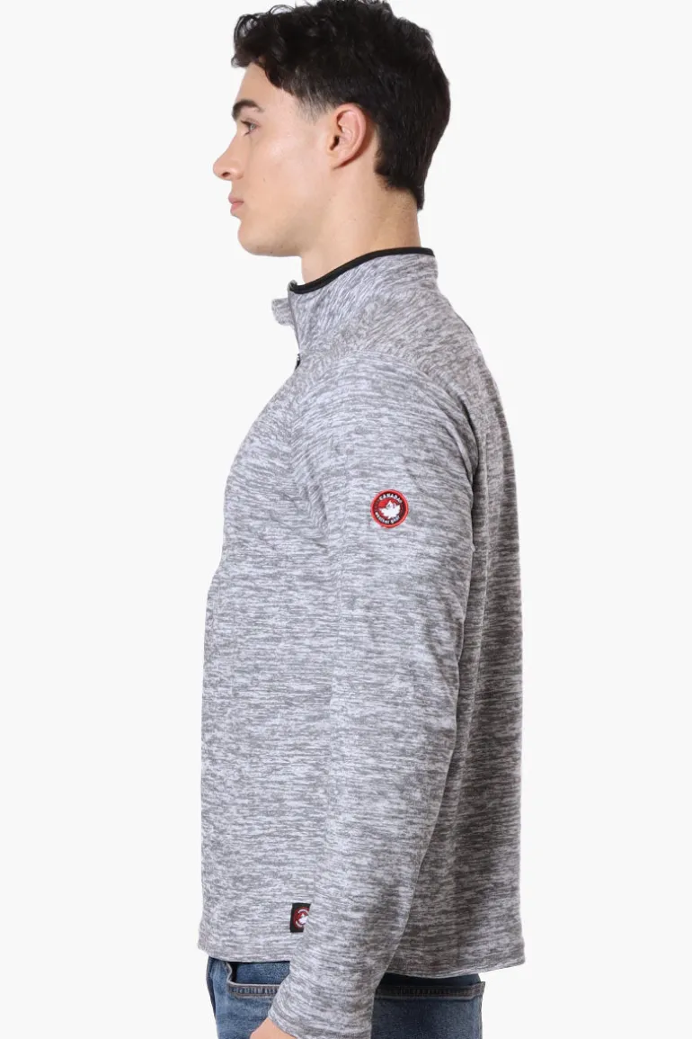 Canada Weather Gear Basic 1/4 Zip Long Sleeve Top - Grey