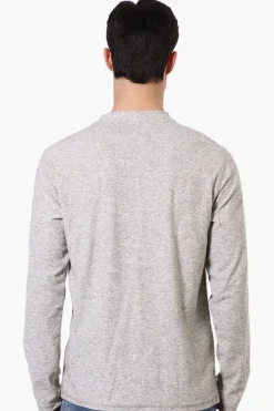 Canada Weather Gear Basic Henley Long Sleeve Top - Grey