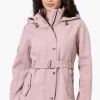 Canada Weather Gear Belted Soft Shell Lightweight Jacket - Pink