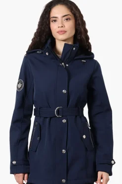 Canada Weather Gear Belted Soft Shell Lightweight Jacket - Navy
