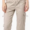 Canada Weather Gear Bungee Waist Cargo Capris - Beige