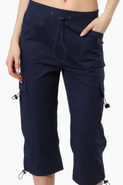 Canada Weather Gear Bungee Waist Cargo Capris - Navy