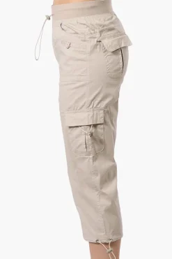 Canada Weather Gear Bungee Waist Cargo Capris - Beige