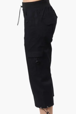 Canada Weather Gear Bungee Waist Cargo Capris - Black