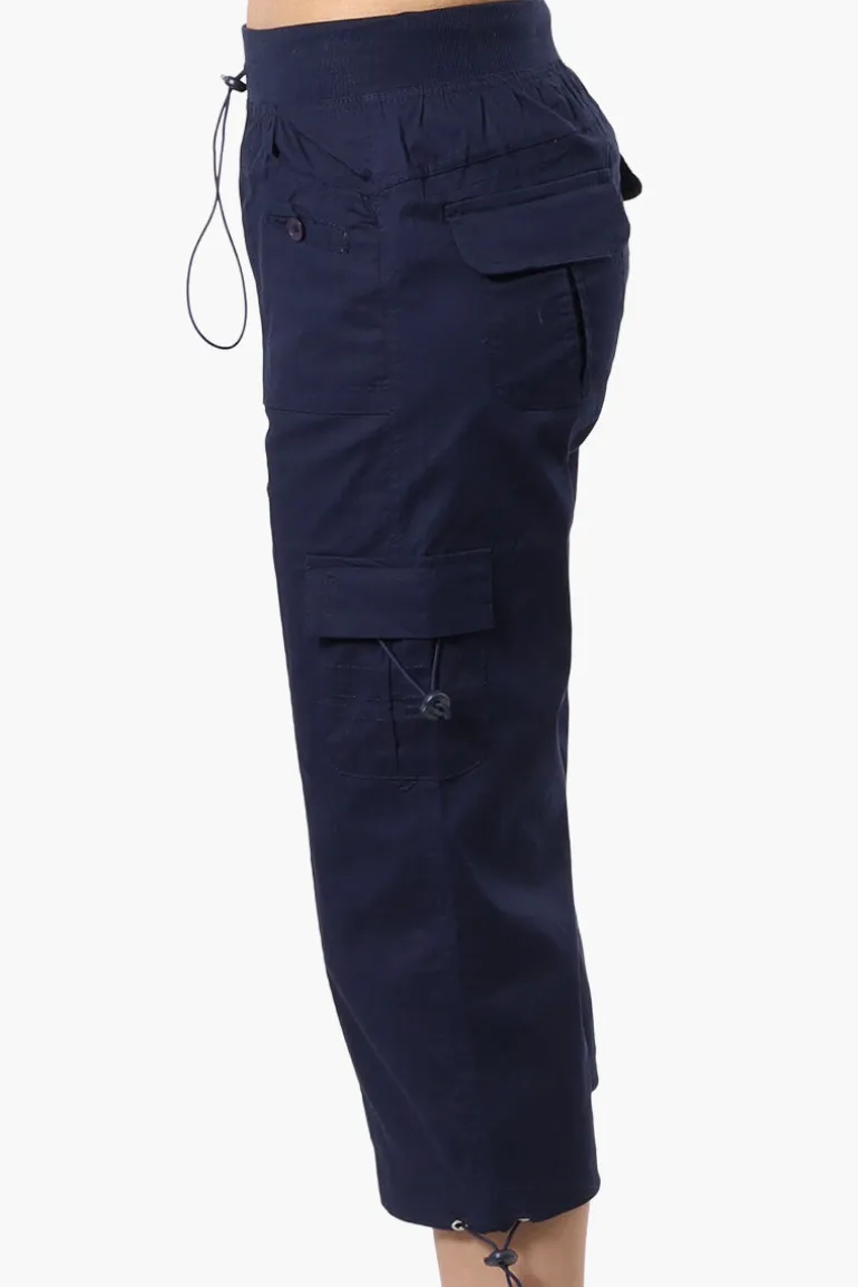 Canada Weather Gear Bungee Waist Cargo Capris - Navy