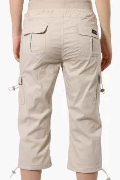 Canada Weather Gear Bungee Waist Cargo Capris - Beige