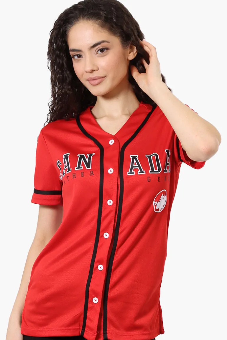 Canada Weather Gear Chest Logo Baseball Tee - Red