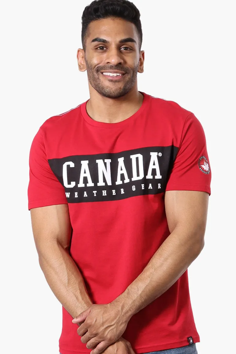 Canada Weather Gear Chest Logo Print Tee - Red