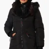 Canada Weather Gear Chevron Quilted Parka Jacket - Black