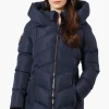 Canada Weather Gear Chevron Quilted Puffer Parka Jacket - Navy