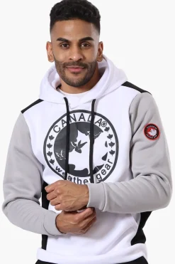 Canada Weather Gear Colour Block Chest Logo Hoodie - White
