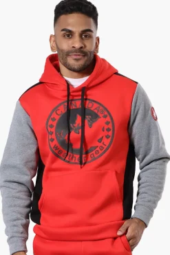Canada Weather Gear Colour Block Chest Logo Hoodie - Red