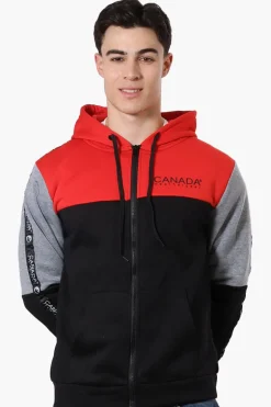 Canada Weather Gear Colour Block Sleeve Detail Hoodie - Red