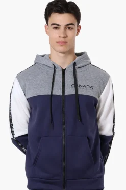 Canada Weather Gear Colour Block Sleeve Detail Hoodie - Grey