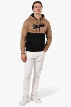 Canada Weather Gear Colour Block Chest Logo Hoodie - Brown