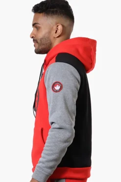 Canada Weather Gear Colour Block Chest Logo Hoodie - Red