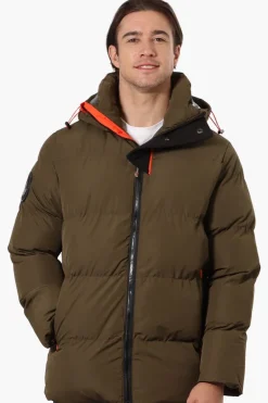 Canada Weather Gear Contrast Trim Bubble Bomber Jacket - Olive