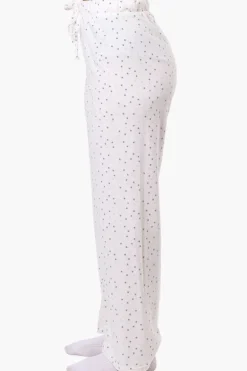 Canada Weather Gear Dotted Pattern Wide Leg Pajama Bottoms - White