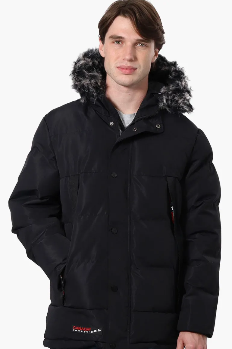 Canada Weather Gear Faux Fur Hood Parka Jacket - Black