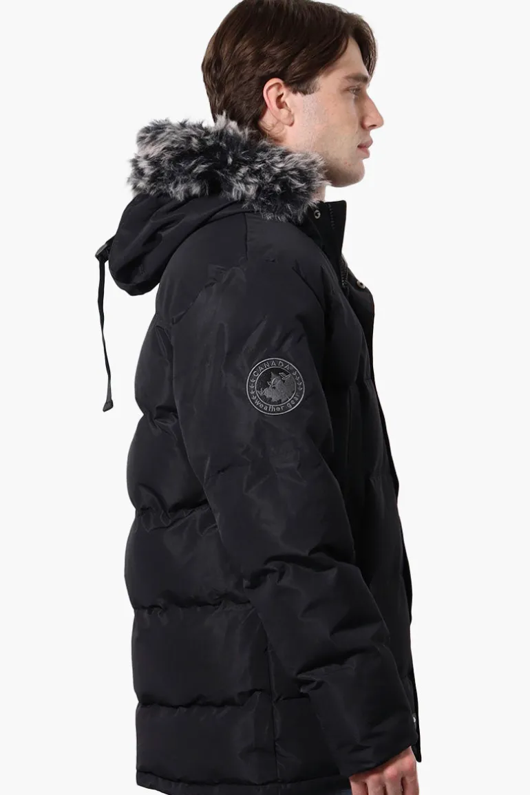 Canada Weather Gear Faux Fur Hood Parka Jacket - Black